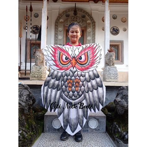 Jual Layangan Celepuk Bali Burung Hantu 1meter Mainan Anak Lukis Tangan