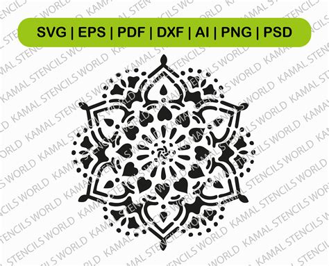 Mandala Stencil SVG Round Pattern Stencil EPS DXF Stencil Etsy Australia