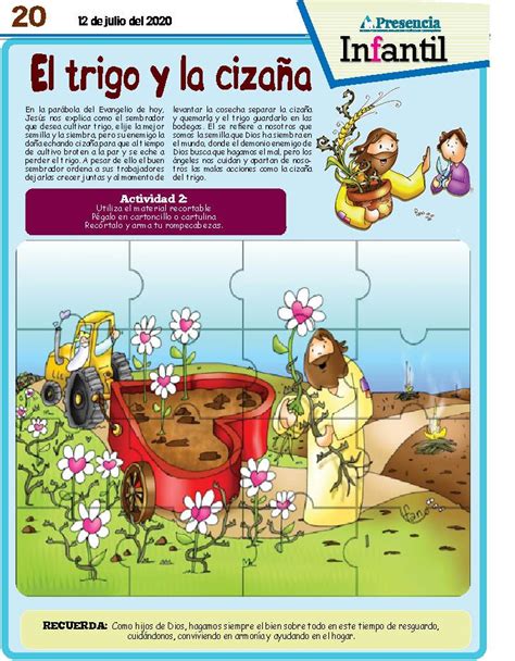 El Trigo y la cizaña Lecciones de la escuela dominical Actividades