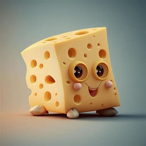 Premium Ai Image A Square Cheese With A Smiley Face And A Smiley Face