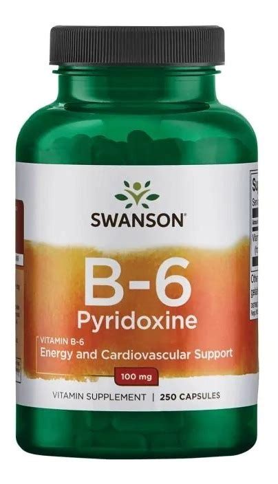 Vitamina B6 Piridoxina 100 Mg 250 Caps Cuotas Sin Interés