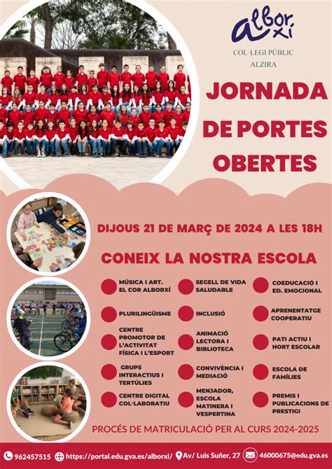 JORNADA DE PORTES OBERTES Collegi Públic Alborxí Alzira