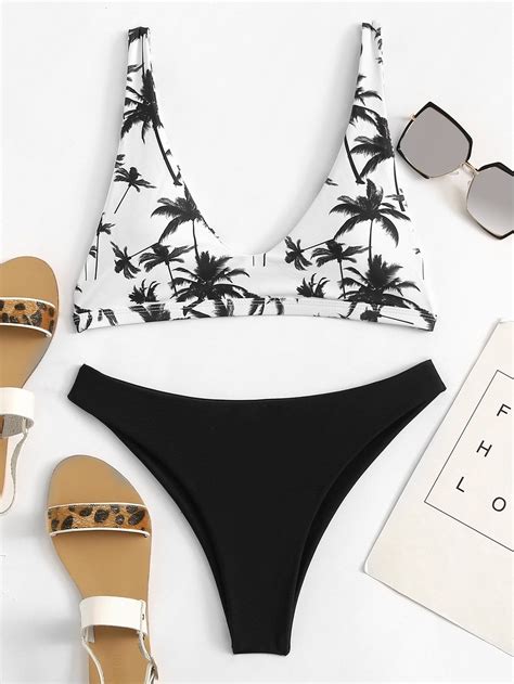 Tropical Print Bikini Set Tropical Print Bikinis Printed Bikini