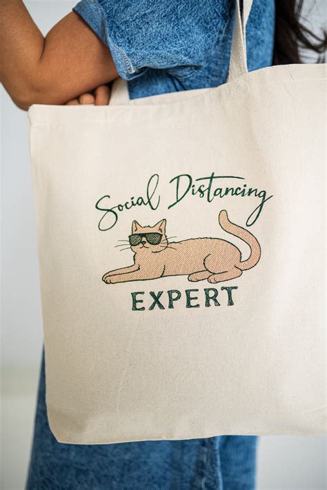 Social Distancing Expert White Large Canvas Tote Bag – Enchant Me