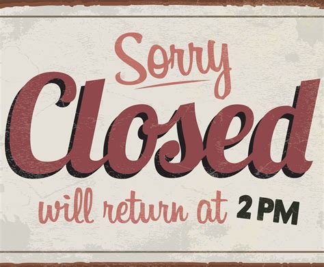 Sorry, We're Closed Vintage Sign Vector Vector Art & Graphics ...