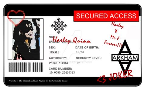 Harley Arkham Id Card By Maggeena On Deviantart