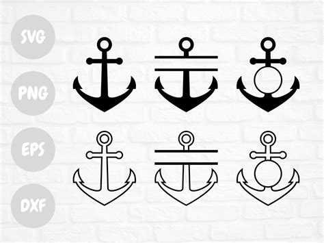 Anchor Svg Bundle Anchor Svg Anchor Split Monogram Anchor Round Monogram Cut File Instant