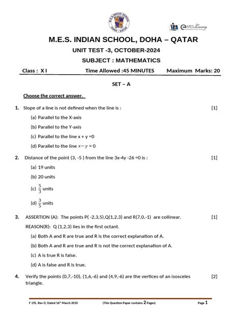 maths unit test paper  euclid elementary mathematics