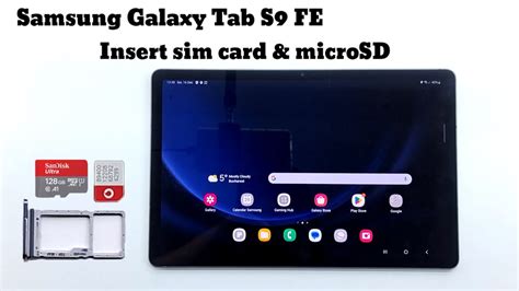 Samsung Galaxy Tab S9 Fe How To Insert Sim And Memory Card Youtube