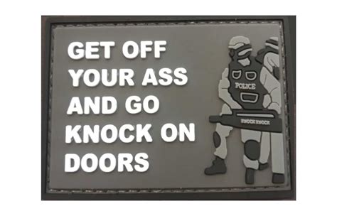 TPB Get Off Your Ass And Go Knock On Doors PVC Patch Airsoft Wholesale UK