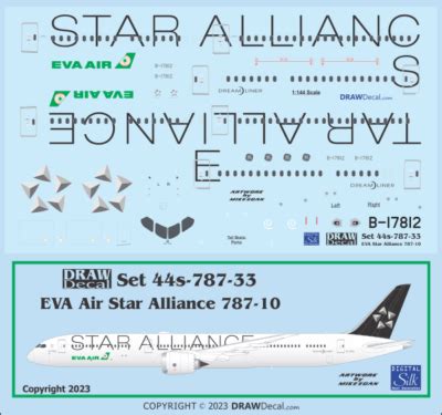 Eva Air Star Alliance Dreamliner Draw Decal