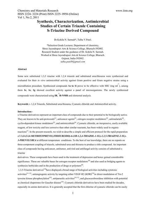 Synthesis Characterization Antimicrobial Pdf