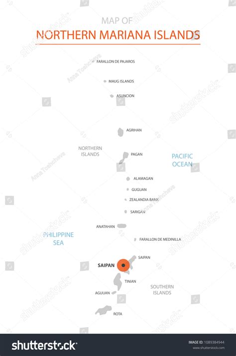 Stylized Vector Northern Mariana Islands Map Stock Vector Royalty Free