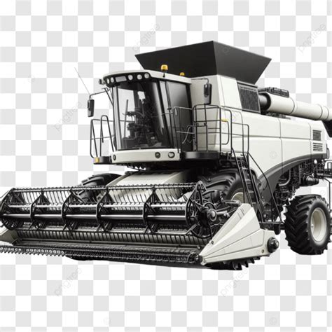 white combine harvester  transparent combine harvester modern