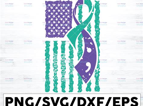 Suicide Prevention Awareness Ribbon Svg, American Flag , Suicide Loss ...