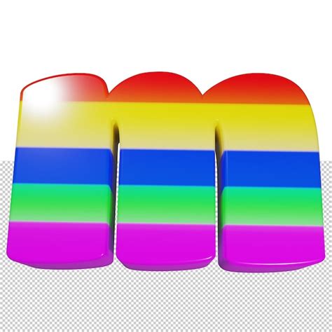 Premium Psd Letter M Rainbow Text Effect D Render