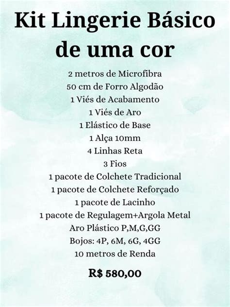 Comprar Kit Lingerie Básico de 1 Cor R 580 00 Sonata Rendas