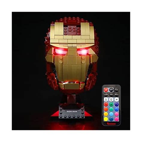 BRIKSMAX Kit déclairage à LED pour Lego Marvel Casque dIron Man C