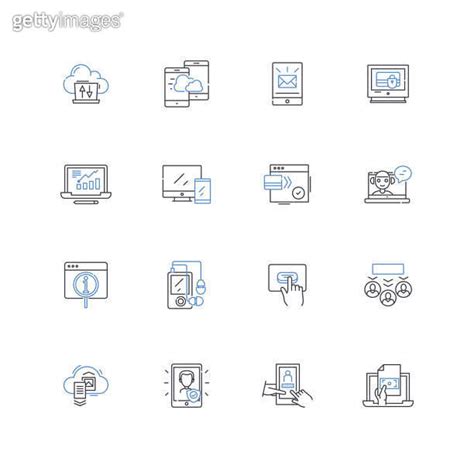 Commercial System Line Icons Collection Efficiency Profitability