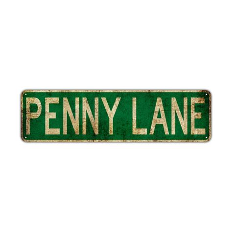 Penny Lane Street Sign Rustic Vintage Retro Metal Decor Wall Etsy