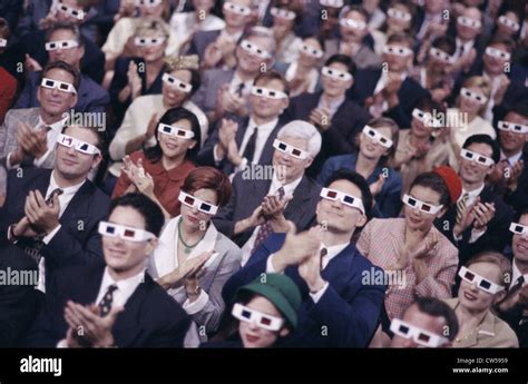 Group Of People Wearing 3 D Glasses Clapping Stock Photo Alamy