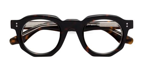 Tortoise Geek Chic Acetate Geometric Eyeglasses Clio