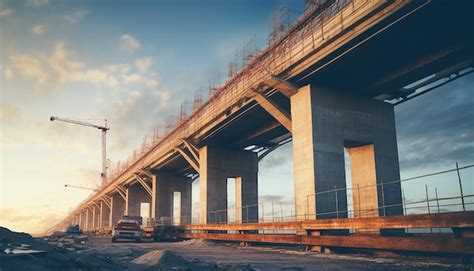 Premium AI Image | Bridge and viaduct construction works photoshoot