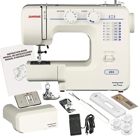 Janome Basic 234 Sewing Machine With 15 Built In Stitches And Four Step