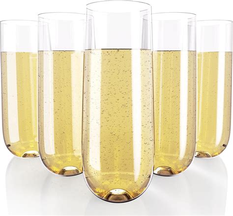 Munfix 24 Pack Stemless Plastic Champagne Flutes Disposable