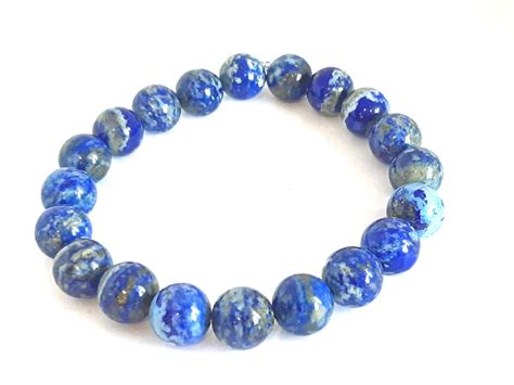 Bracelet Lapis Lazuli 10 mm Pierre de créativité de bonne humeur