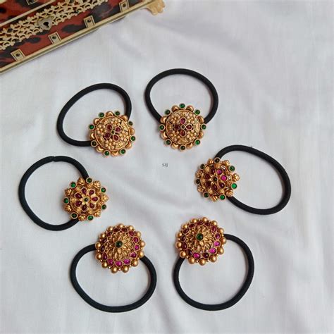 Flower Design Hair Bands Combo - Set of 6 - South India Jewels