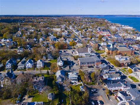 Plymouth Town Aerial View Massachusetts Usa Stock Image Image Of Coast Downtown 234707003