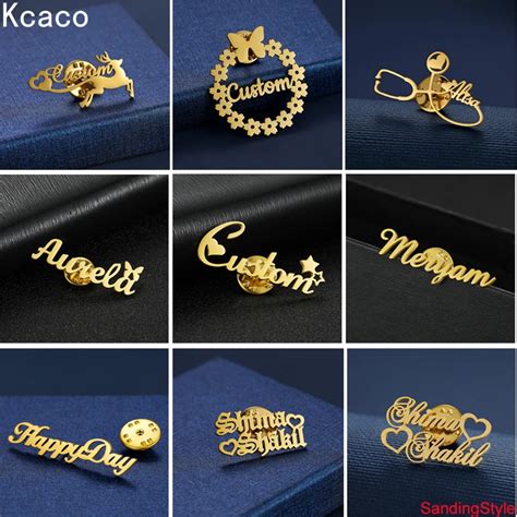 Kcaco Broche Personalizado De Acero Inoxidable Para Hombre Y Mujer