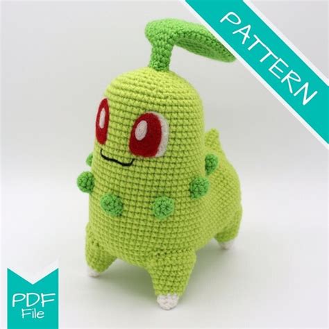 Crochet Pattern Chikorita Amigurumi Pdf File English Etsy Canada