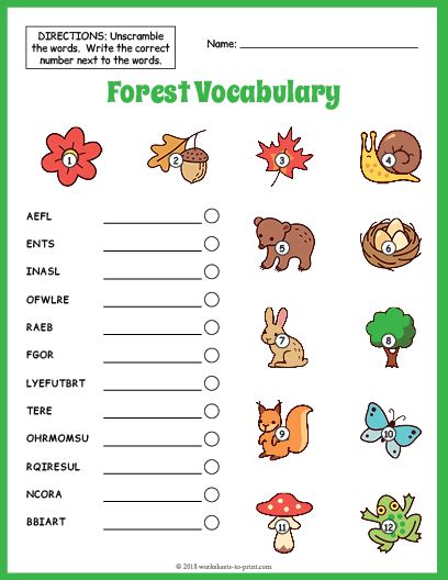 Vocabulary Worksheets - Worksheets Library