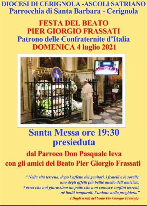 Festa Del Beato Pier Giorgio Frassati Diocesi Di Cerignola Ascoli