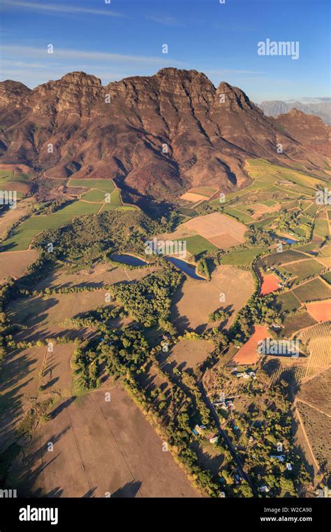 South Africa Western Cape Stellenbosch Aerial View Of Simonsberg