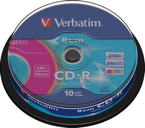 Verbatim CD R Mini 8Cm 210Mb 24X Spindle 10 Datalife Amazon Es