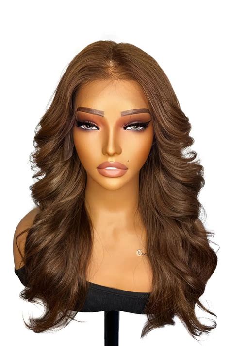 13x6 Brown Color Body Wave Glueless Hd Lace Wig