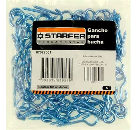 Pacote 100 Peças Gancho Para Bucha 06mm Starfer MercadoLivre