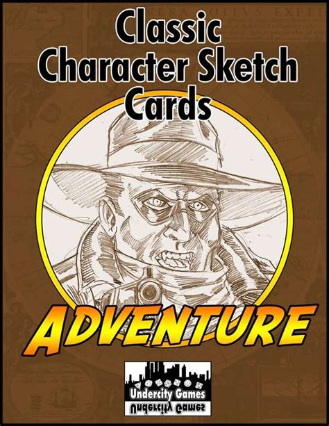 Classic Character Sketch Cards Set One Pulp Adventure Undercity