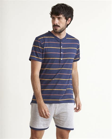 Pijama de hombre algodón tapeta en azúl Bikini Bikini