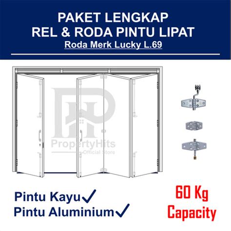 Jual Rel Dan Roda Pintu Lipat Daun Pintu Merk Lucky Tipe L