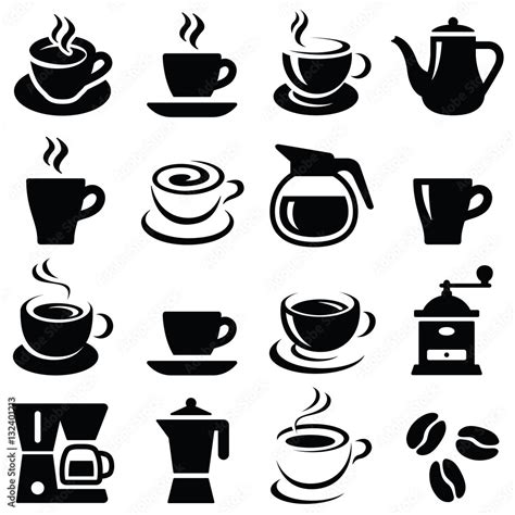 Coffee cup icon collection - vector silhouette and illustration Stock Vector | Adobe Stock