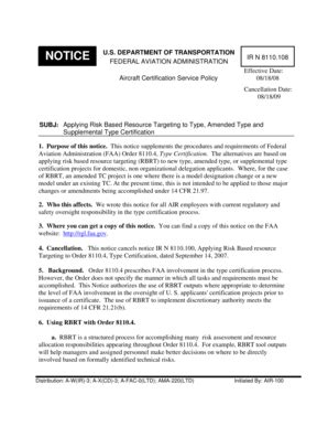 Fillable Online Faa Notice U S Department Of Transportation Federal