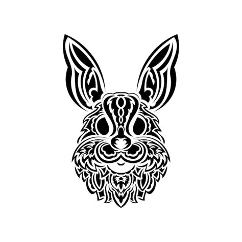 Premium Vector | Head of a hare in the style of polynesia isolated ...