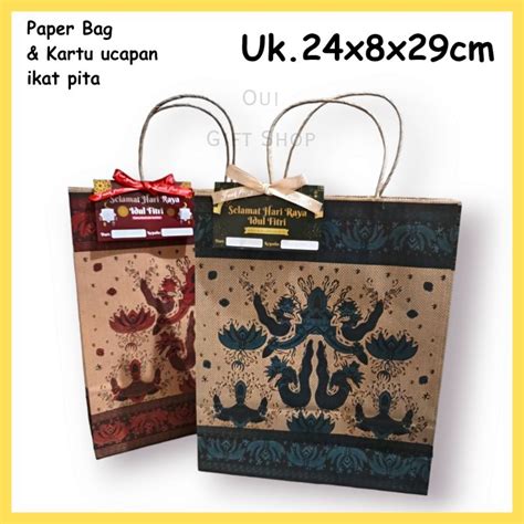 Jual Paper Bag Lebaran Idul Fitri Termasuk Kartu Ucapan Ikat Pita