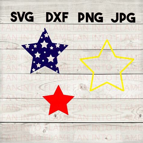 3 Stars Svg Dxf Png  Digital Download Silhouette Cricut Etsy