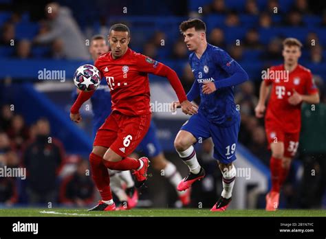 Thiago Alcantara Of Bayern Munich And Mason Mount Of Chelsea In Action