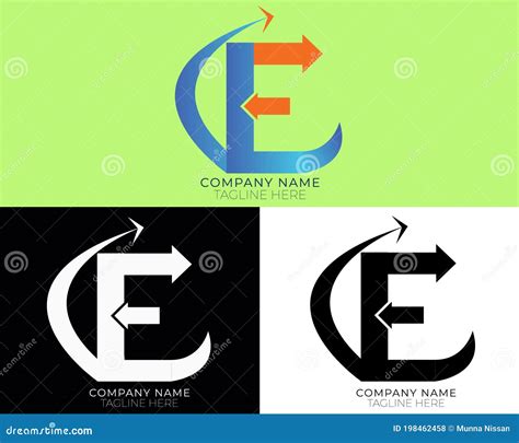 Capital Letter E Export Import Business Logo Design Stock Illustration ...